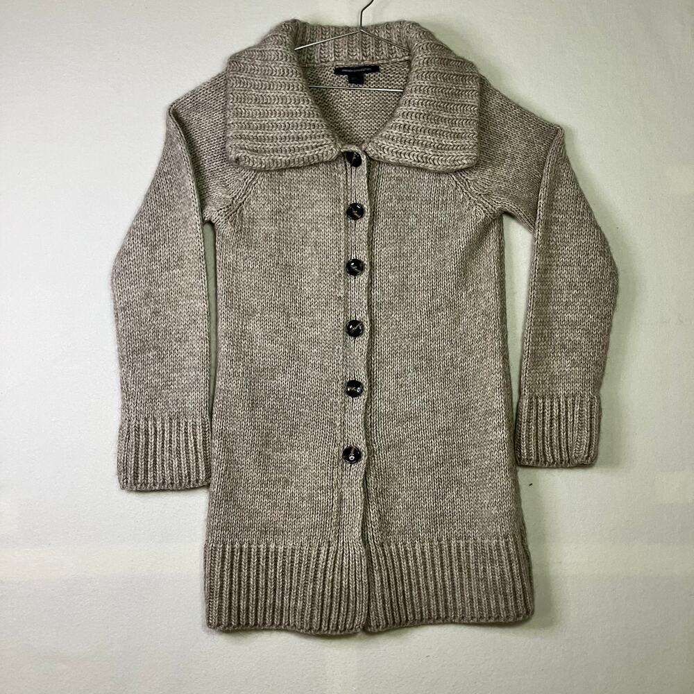 French Connection Alpaca Wool Knit Cardigan Size M Minimalist Quiet Luxury